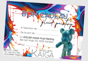 Bon cadeau bear fluid painting